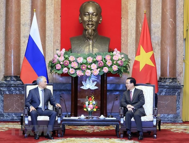 1610-thuong-Chủ tịch nước Võ Văn Thưởng tiếp Chủ tịch Duma Quốc gia Nga Vyacheslav Viktorovich Volodin. (Ảnh: Thống Nhất/TTXVN)duma5-1697453909.jpg