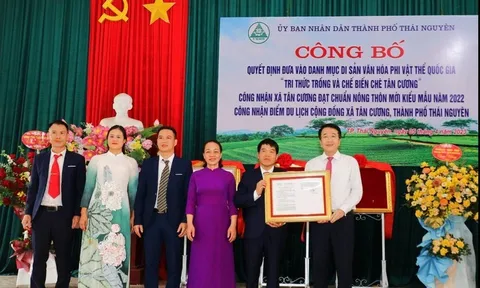 Tri thức trồng và chế biến chè Tân Cương là Di sản văn hóa phi vật thể quốc gia