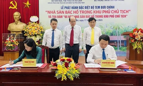 Phát hành bộ tem bưu chính “Nhà sàn Bác Hồ trong Khu Phủ Chủ tịch”