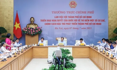 Thường trực Chính phủ làm việc với TP. Hồ Chí Minh triển khai Nghị quyết số 98/2023/QH15 của Quốc hội