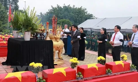 Bình Phước: Truy điệu, an táng 114 hài cốt Liệt sỹ quân tình nguyện VN