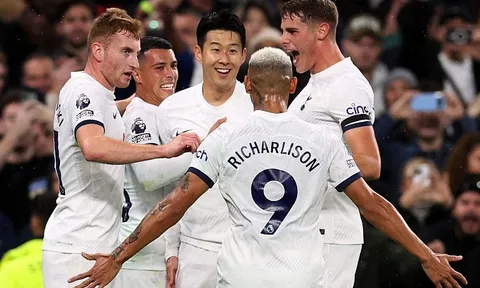 Bảng xếp hạng vòng 9 Ngoại hạng Anh ngày 24/10: Son Heung Min tỏa sáng - Tottenham chiếm lại ngôi đầu