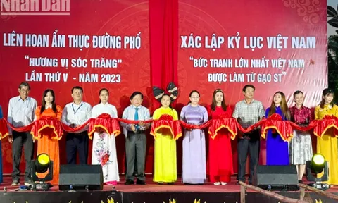 Sóc Trăng: Trưng bày bức tranh gạo ST25 xác lập kỷ lục Việt Nam