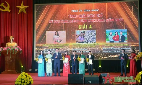 Trao Giải báo chí về xây dựng Đảng tỉnh Vĩnh Phúc năm 2023