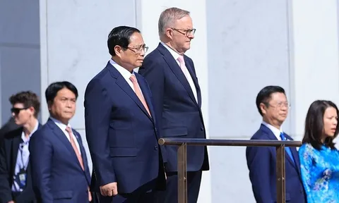 Lễ đón Thủ tướng Phạm Minh Chính thăm chính thức Australia theo nghi thức trọng thể nhất