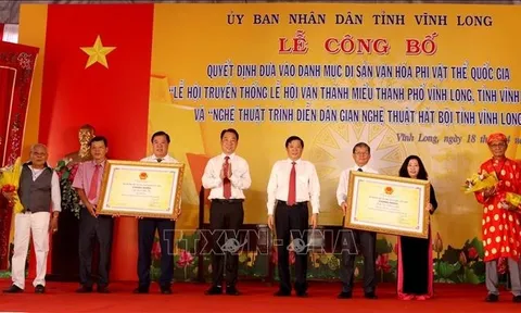 Vĩnh Long đón nhận 2 di sản văn hóa phi vật thể quốc gia