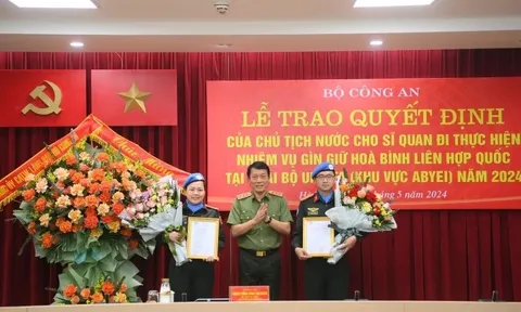 Bộ Công an cử thêm 2 sĩ quan thực hiện nhiệm vụ tại phái bộ UNISFA