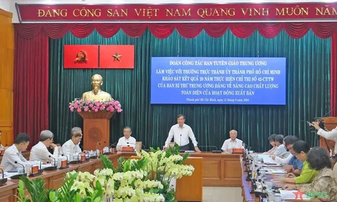 Ban Tuyên giáo Trung ương làm việc với Thành ủy TP Hồ Chí Minh về hoạt động xuất bản