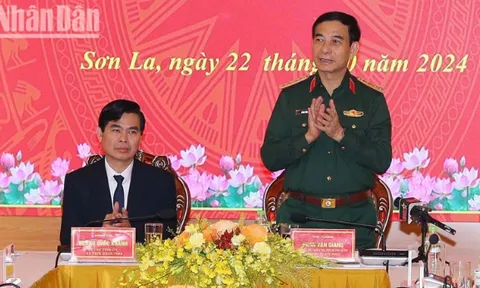 Đại tướng Phan Văn Giang làm việc với Ban Thường vụ Tỉnh ủy Sơn La
