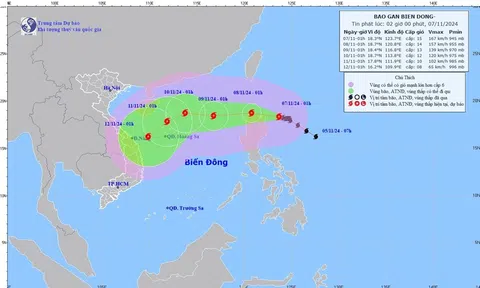 Bão Yinxing: Sức gió mạnh nhất vùng gần tâm bão cấp 15