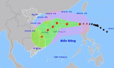 Bão số 7 mạnh cấp 14, giật cấp 17 trên vùng biển bắc Biển Đông