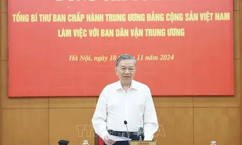 Tổng Bí thư Tô Lâm làm việc với Ban Dân vận Trung ương