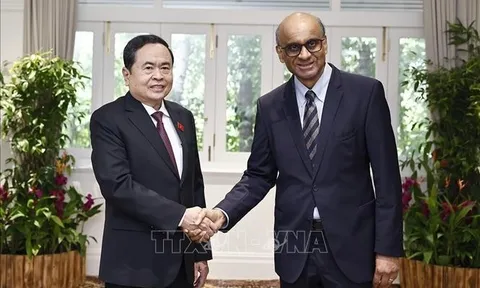 Chủ tịch Quốc hội Trần Thanh Mẫn hội kiến Tổng thống Singapore Tharman Shanmugaratnam