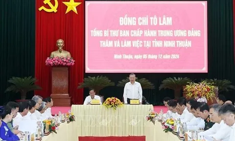 Tổng Bí thư Tô Lâm thăm và làm việc tại tỉnh Ninh Thuận
