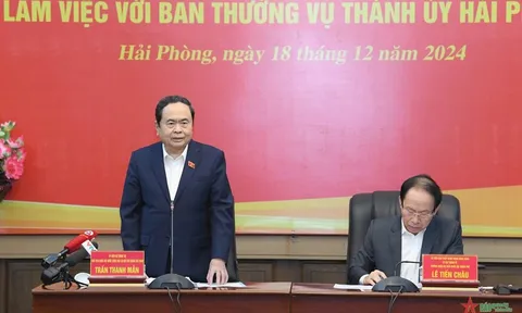 Chủ tịch Quốc hội Trần Thanh Mẫn làm việc với Ban Thường vụ Thành ủy Hải Phòng