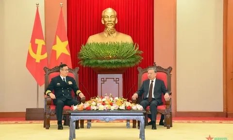 Tổng Bí thư Tô Lâm, Bí thư Quân ủy Trung ương tiếp Bộ trưởng Bộ Quốc phòng Trung Quốc