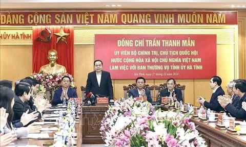 Chủ tịch Quốc hội Trần Thanh Mẫn làm việc với Ban Thường vụ Tỉnh ủy Hà Tĩnh
