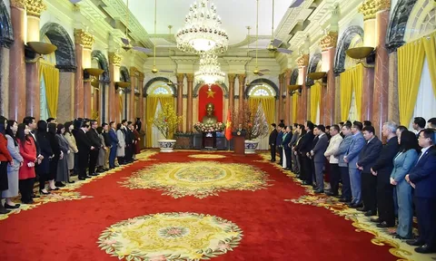 Chủ tịch nước Lương Cường gặp mặt đầu Xuân cán bộ, nhân viên Văn phòng Chủ tịch nước