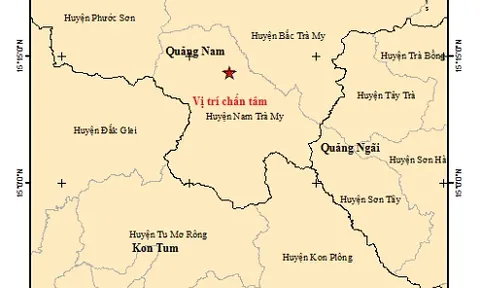 Động đất liên tiếp tại khu vực miền núi Quảng Nam
