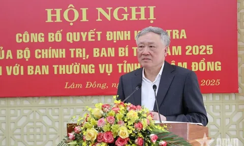Công bố quyết định kiểm tra của Bộ Chính trị, Ban Bí thư đối với Ban Thường vụ Tỉnh ủy Lâm Đồng