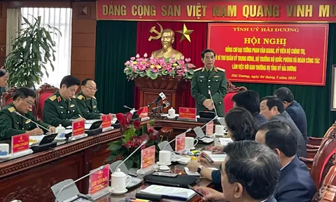 Đại tướng Phan Văn Giang làm việc với Tỉnh ủy Hải Dương