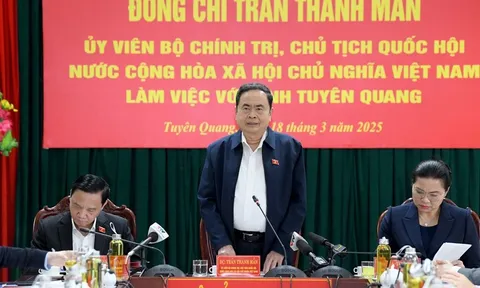 Chủ tịch Quốc hội Trần Thanh Mẫn làm việc với Ban Thường vụ Tỉnh ủy Tuyên Quang