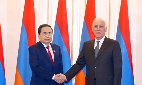 Chủ tịch Quốc hội Trần Thanh Mẫn hội kiến Tổng thống Armenia Vahagn Khachaturyan