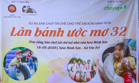 Chương trình “Lăn bánh ước mơ” số 32 mang sân chơi tái chế về gần giấc mơ trẻ nhỏ