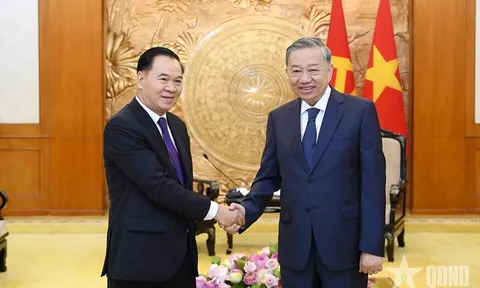 Tổng Bí thư Tô Lâm tiếp Chánh văn phòng Trung ương Đảng Nhân dân Cách mạng Lào