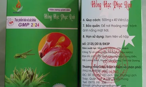 Viên nang giảm cân Hồng Hạc Phục Linh có chứa chất cấm Sibutramine