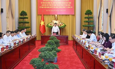 Chủ tịch nước Lương Cường làm việc với Tỉnh ủy Hưng Yên và Thái Bình về thực hiện Nghị quyết Trung ương 11, khóa XIII