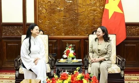 Phó chủ tịch nước Võ Thị Ánh Xuân tiếp nữ phi hành gia Amanda Nguyễn