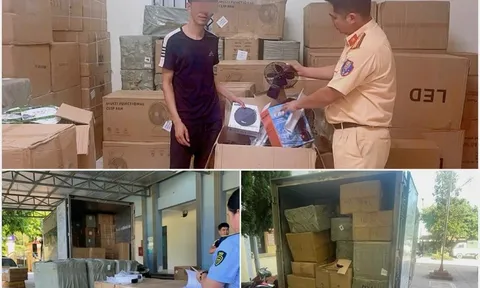 Hà Nội: Cảnh sát giao thông phát hiện xe tải chở gần 2.000 sản phẩm điện gia dụng không rõ nguồn gốc