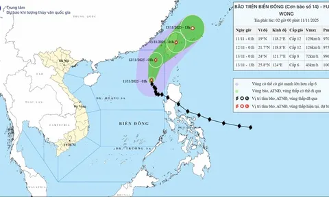 Thời tiết hôm nay (11-11): Bắc Bộ giảm mưa, bão số 14 giật cấp 15 trên Biển Đông