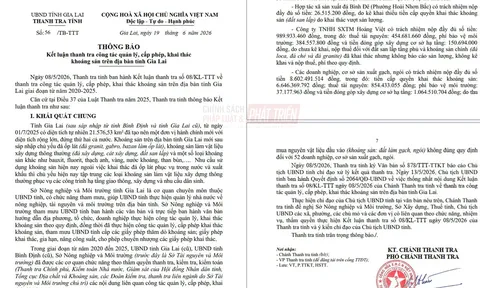 Gia Lai: Hàng loạt bất cập trong quản lý khoáng sản, kiến nghị truy thu hơn 9,6 tỷ đồng