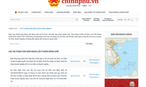 Bổ sung yêu cầu đăng tải, lấy ý kiến đối với dự án luật, pháp lệnh trên Cổng Thông tin điện tử Chính phủ