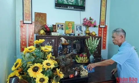 Mâm cơm giỗ Bác Hồ trong ngày Tết Độc lập ở Lệ Thủy
