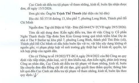 Bộ Công an chuyển đơn kiến nghị liên quan dự án The 9 Stellars về dấu hiệu vi phạm vật liệu xây dựng và môi trường