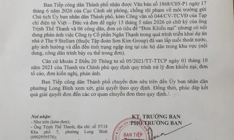 Ban Tiếp công dân TP.HCM chuyển đơn phản ánh liên quan Dự án The 9 Stellar đến UBND phường Long Bình xử lý