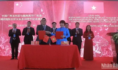 Quảng Hòa (Việt Nam)-Long Châu (Trung Quốc) tăng cường hợp tác, phát triển