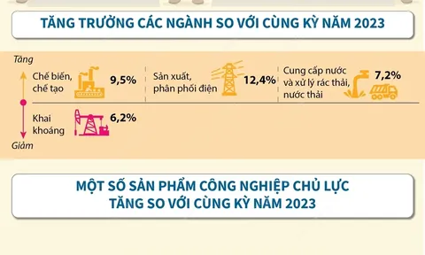 Chỉ số sản xuất công nghiệp tăng 8,5% trong7 tháng năm 2024
