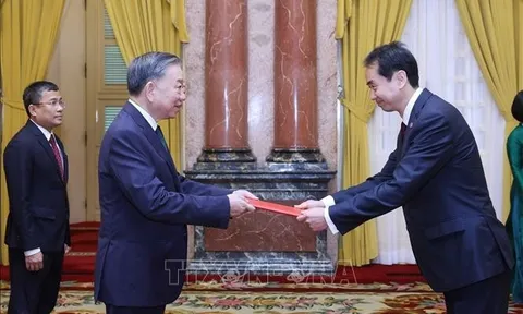 Tổng Bí thư, Chủ tịch nước Tô Lâm tiếp Đại sứ Trung Quốc đến trình Quốc thư