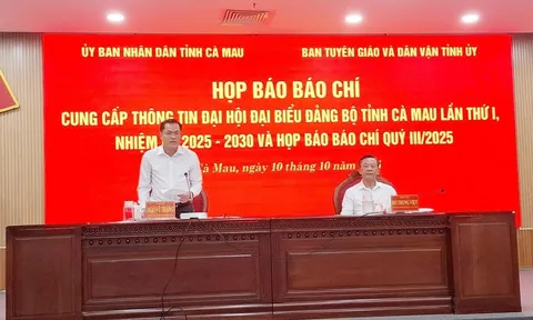 Đại hội đại biểu Đảng bộ tỉnh Cà Mau lần thứ I, nhiệm kỳ 2025 – 2030: “Đoàn kết - Dân chủ - Trách nhiệm - Đột phá - Phát triển”