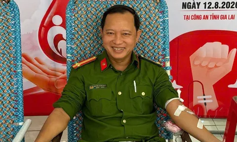 Gia Lai: Trung tá Công an 15 lần hiến máu nhân đạo cứu người