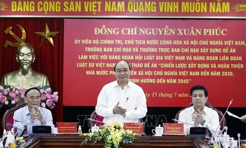 Chủ tịch nước Nguyễn Xuân Phúc làm việc với Đảng đoàn Hội Luật gia và Liên đoàn Luật sư Việt Nam về Nhà nước pháp quyền