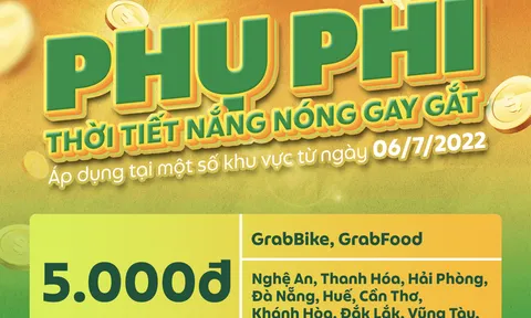 Grab thu phụ phí nắng nóng