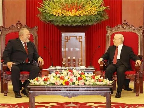 Tổng Bí thư Nguyễn Phú Trọng tiếp Thủ tướng Cộng hòa Cuba Manuel Marrero Cruz