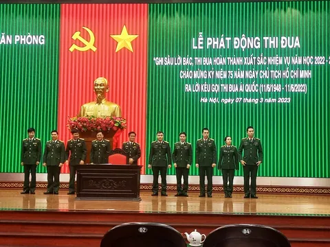 Văn phòng Học viện Chính trị phát động thi đua “Ghi sâu lời Bác, thi đua hoàn thành xuất sắc nhiệm vụ năm học 2022 - 2023