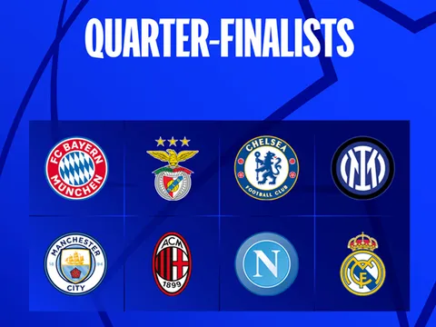 Xác định xong 8 đội bóng góp mặt ở vòng tứ kết Champions League