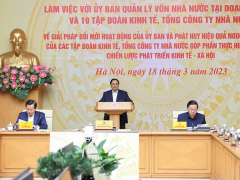 Thủ tướng chủ trì hội nghị làm việc với Ủy ban Quản lý vốn nhà nước tại doanh nghiệp và các tập đoàn kinh tế, tổng công ty